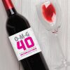 OMG 40 – 40th Birthday Wine Label PDF Download in Pink & Gray