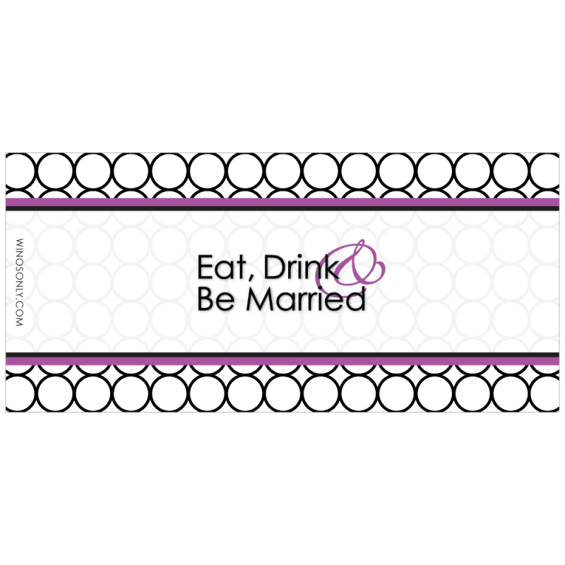 Eat, Drink & Be Married – Wedding/Engagement Wine Label PDF Download in Purple - Image 3