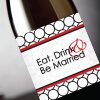 Eat, Drink & Be Married – Wedding or Engagement Wine Label PDF Download in Red