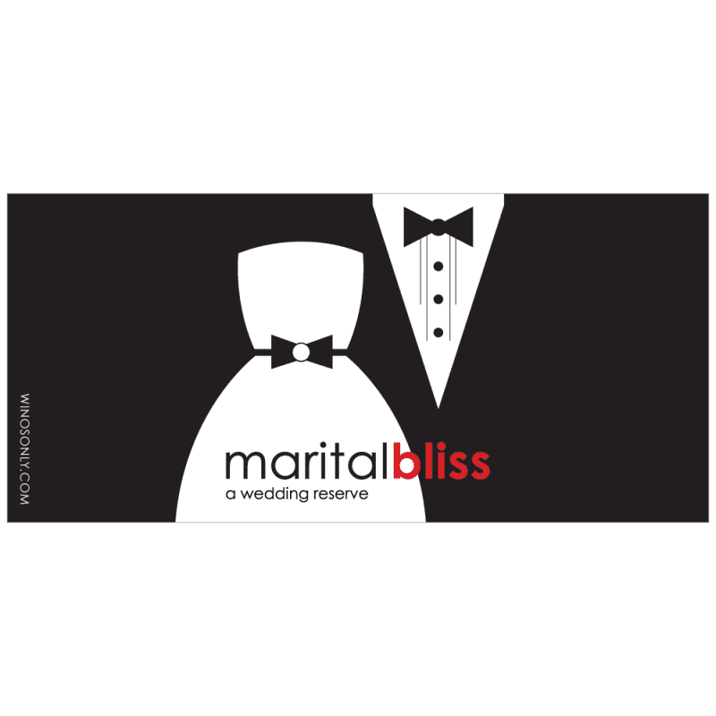 Marital Bliss – Wedding & Engagement Wine Label PDF Download in Red - Image 3