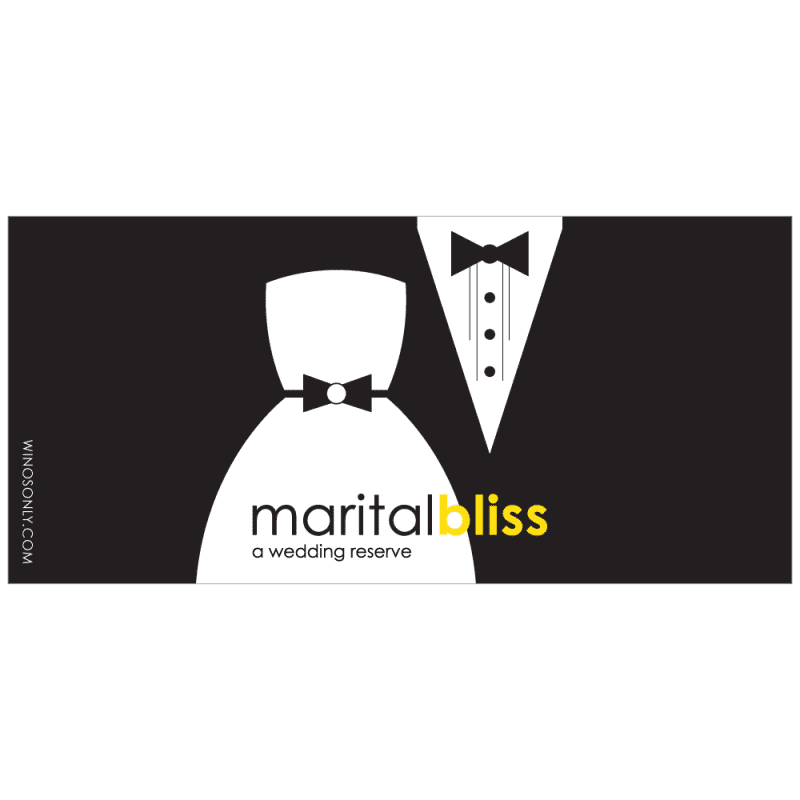 Marital Bliss – Wedding & Engagement Wine Label PDF Download in Yellow - Image 3